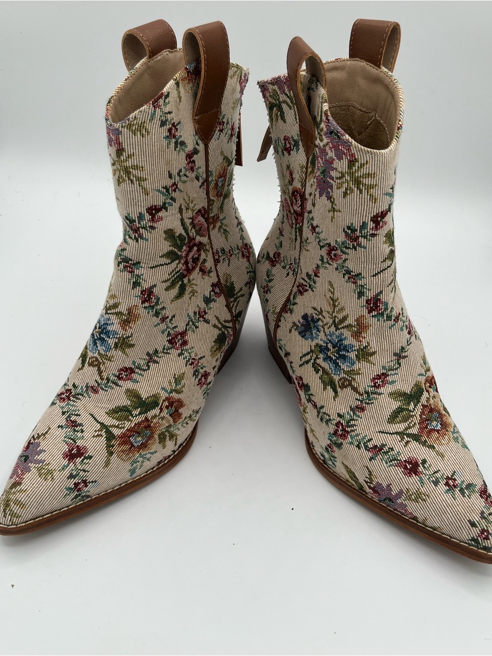 Altar'd State Vegan Leather Floral Tapestry Boots